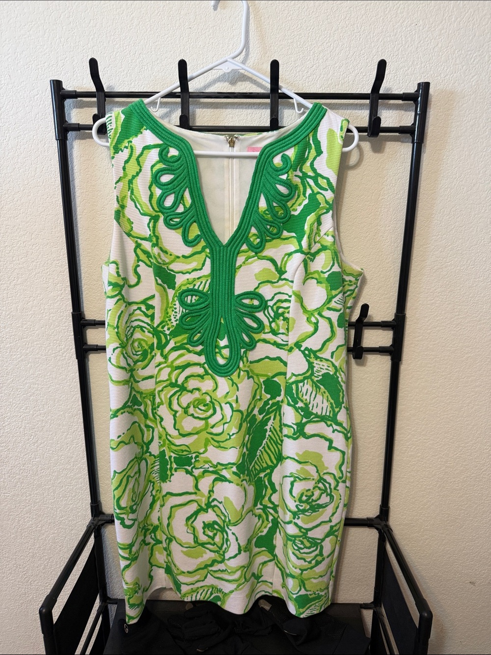 Lilly Pulitzer Green & White Floral Sleeveless Shift Dress